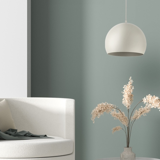 Lampadario per tavolo da cucina beige a cupola